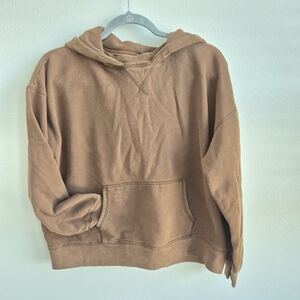 Distressed American Eagle Outfitters Tan Hoodie Sweater Size XS